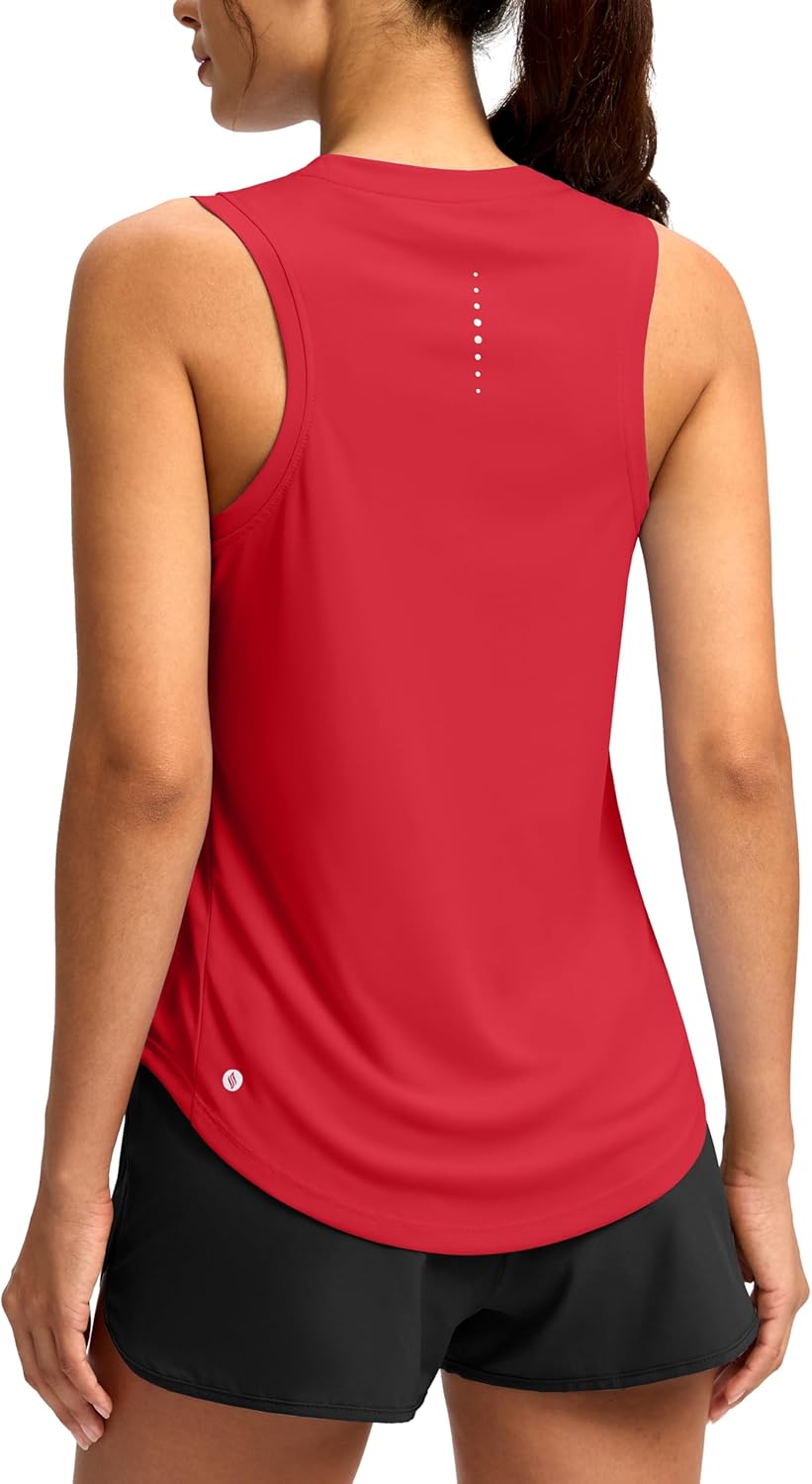 SANTINY Women's Sleeveless Workout Tops - Lightweight Racerback Yoga & Tennis Tank Shirts