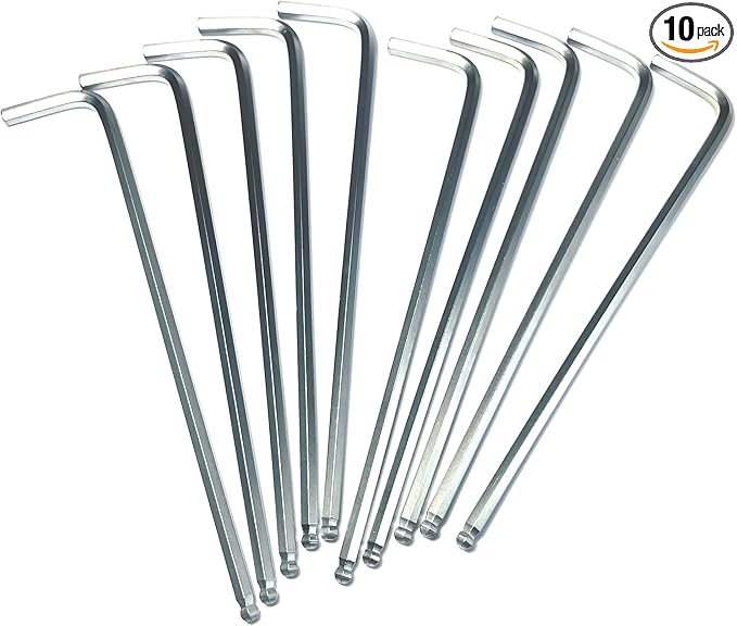 10pcs 5/32 Ball End Allen Wrench sets,5/32" Hex Key Wrench set,allen key Door Key L Shaped hex wrench set with Long Arm.