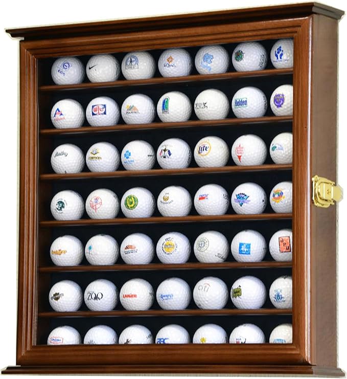 49 Golf Ball Display Case Cabinet (Walnut)