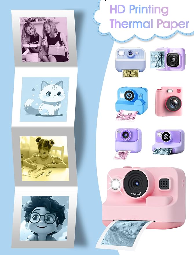12 Rolls Kids Camera Paper Roll Refill, QIIYNTE Thermal Paper