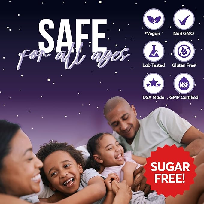 FIOR Sugar Free 60-Count Sleep Aid & Calm Gummies, Melatonin Gummies Sleep Aids for Adults & Kids. Gummy Vitamins for Sleep. Adults & Kids Melatonin & L-Theanine Gummies Natural Herbal Sleep Aid.