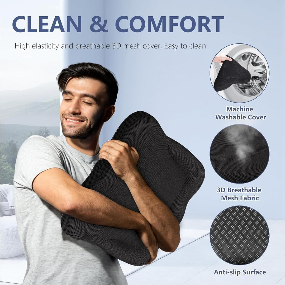 Thicken 19.7in Seat Cushion Gel, Large Cooling Seat Cushion for Long Sitting, Cushion for Wheelchair, Pressure Relief Cushion Seat for Office Chair, Chair Seat Pads for Car Desk Chair Kayak Stadium