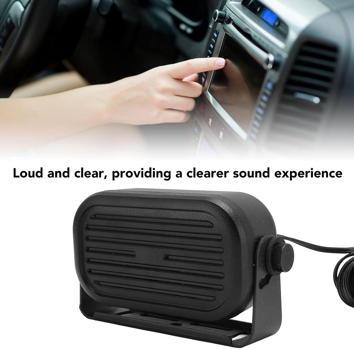 3.5mm Car External Speaker for CB Radio Ham Radio, Mini External Speaker with 14.76ft Cable, Loud Clear Sound for Mobile Transceiver Scanner, 5W 7W Compact Speaker