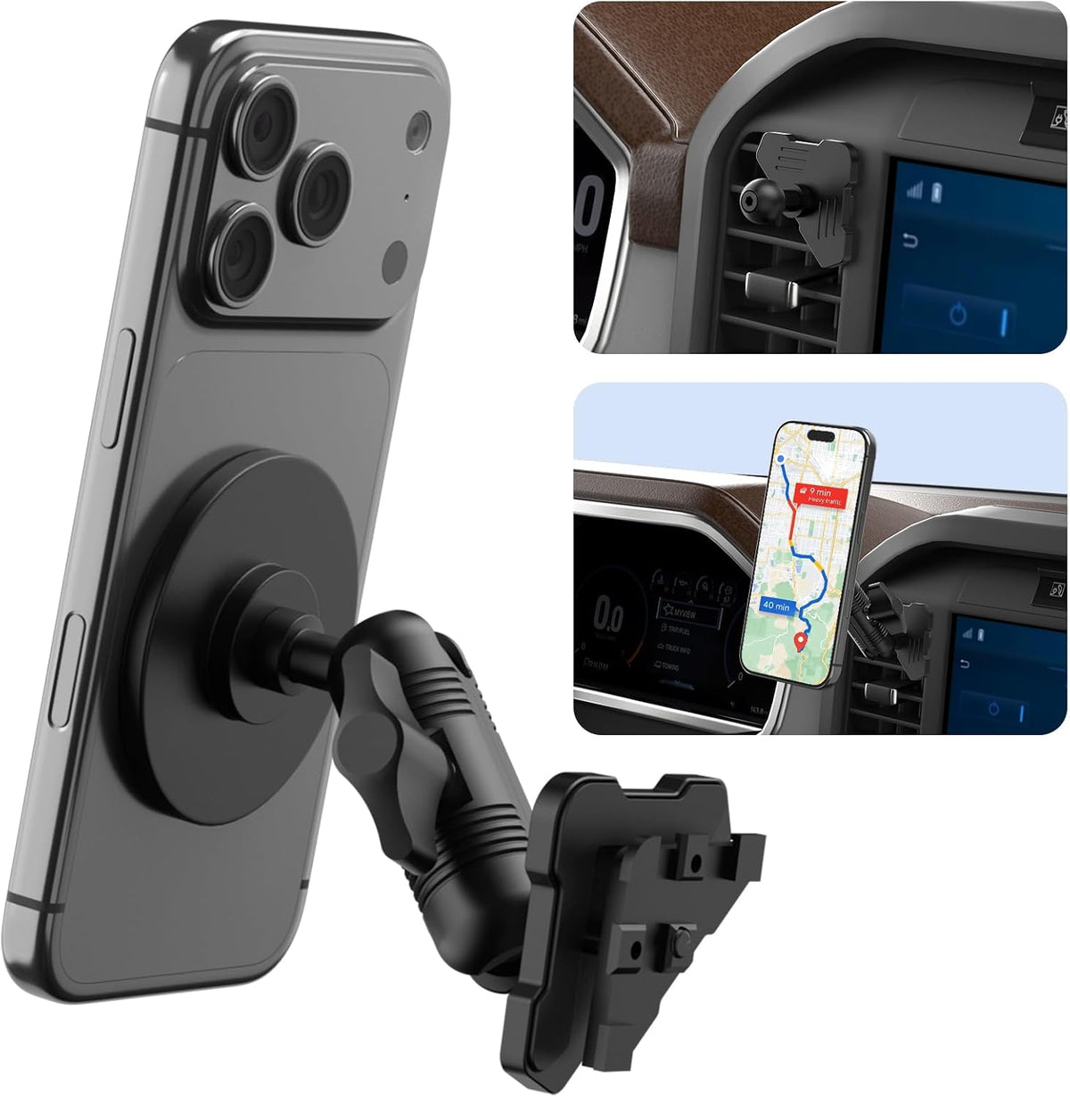 Surfcabin CNC Magnetic Vent Phone Holder for 2021-2026 Ford F150