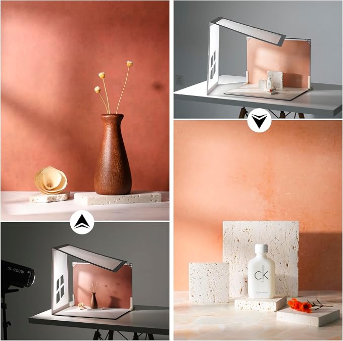 Photo Backdrop Board with Shadow Diffuser, Tabletop Small Shooting Kit