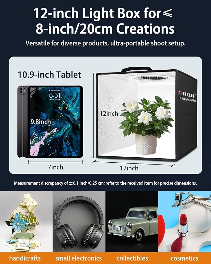 DUCLUS Light Box Photography, Portable Lightbox