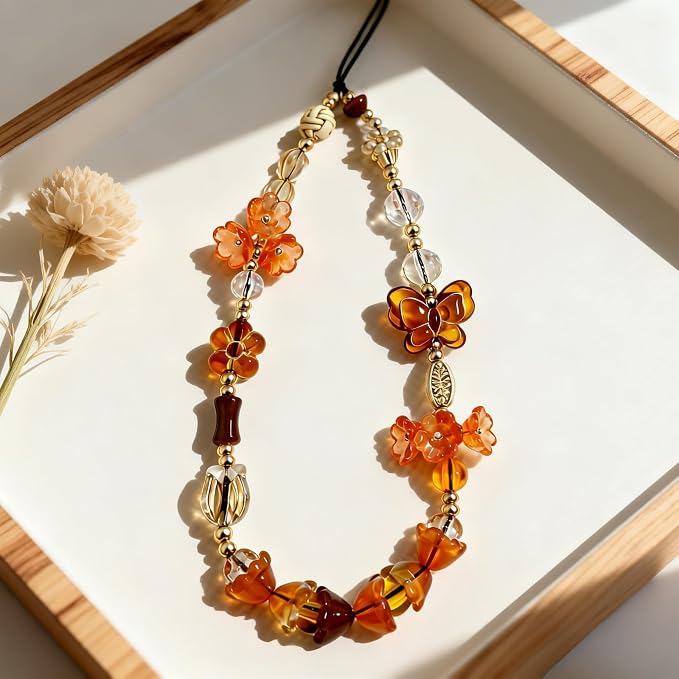Cute Beaded Camera Wrist Strap for Phone, Digital Camera Charm Lanyard