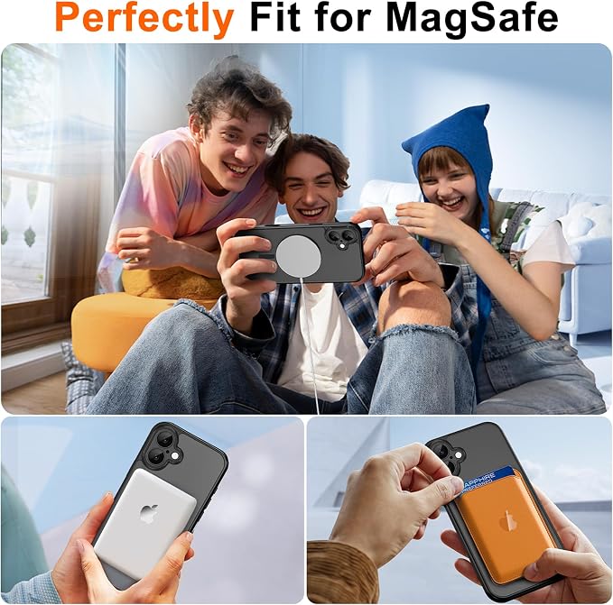 for iPhone 16 Case Clear with Privacy Screen Protector and Full Camera