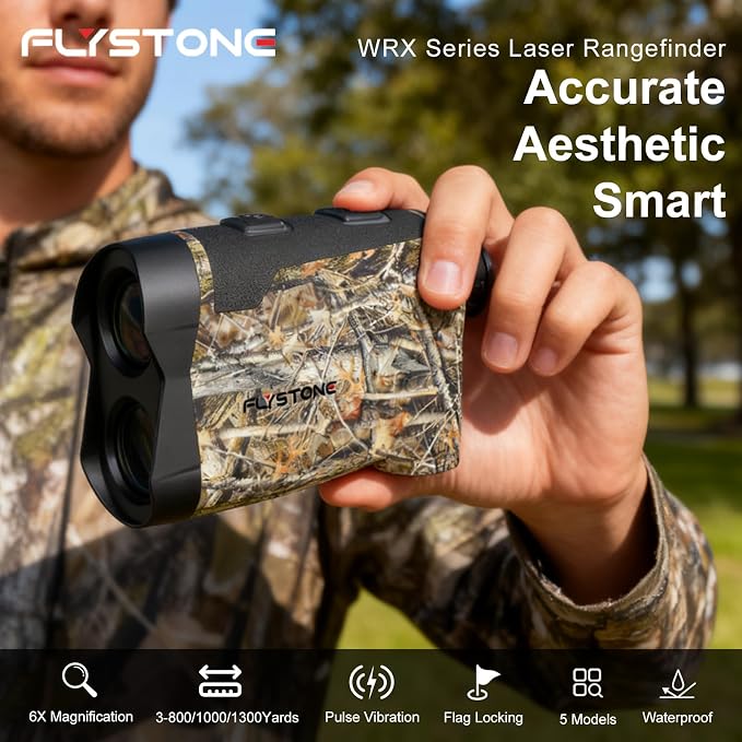 Precision Laser Rangefinder for Golf & Hunting, 800/1000/1300 m Range, 6X