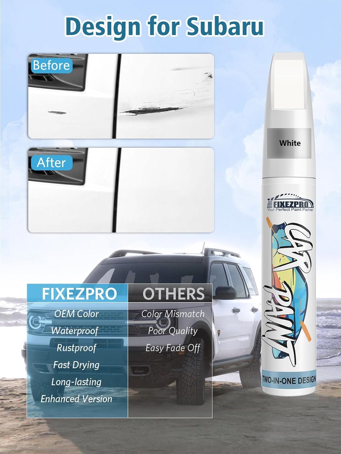 Twilight Blue Metallic(H1Q) Touch Up Paint for Subaru, Color Exact Match Car Paint Scratch Repair Remover Pen Kit Quick & Easy to Fix Vehicle Chips and Automotive Nicks Scuff