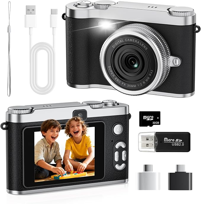 Upgrade Kids Selfie Camera, HD Digital Video Cameras