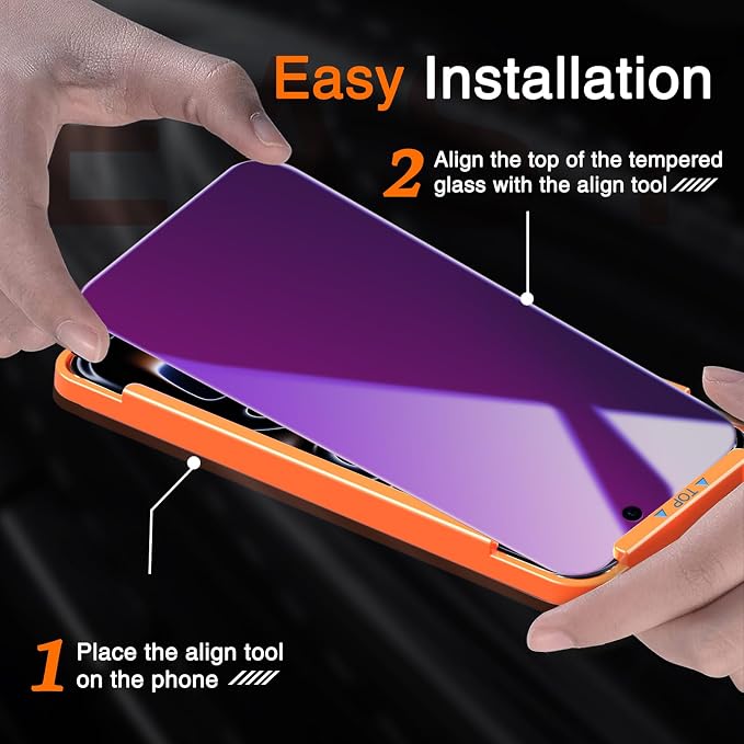 Milomdoi 3 Pack Gradient Colorful Privacy Screen Protector