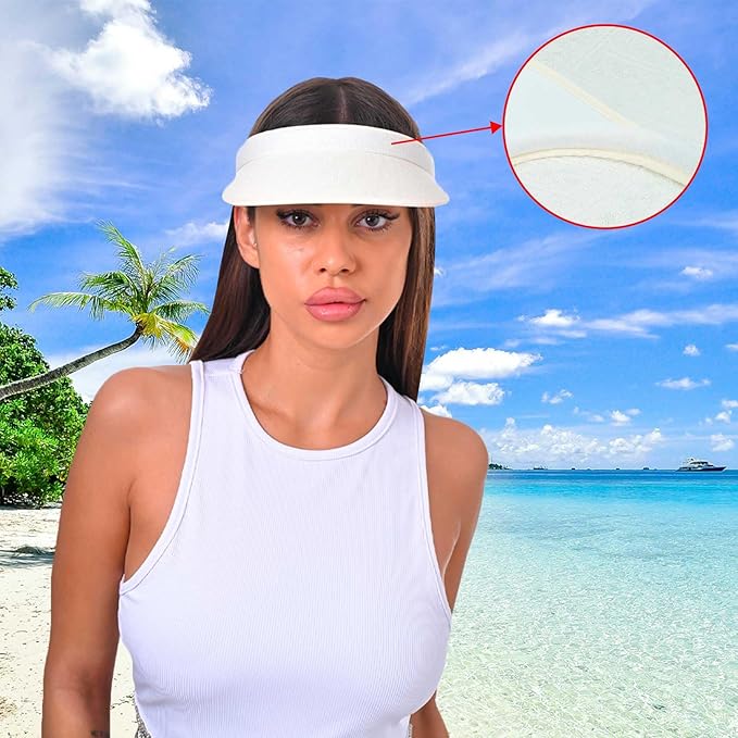 3 Pieces Clip On Visors Women Men Visor Sun Hats Hat Outdoor Sports Golf Beach Travel Tennis Cap