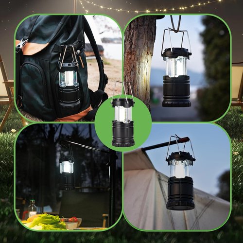 KPKJOO Collapsible Camping Lantern - Super Bright LED Light for Emergencies | Battery Operated, 4 COB