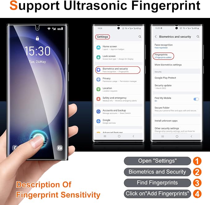 UniqueMe Compatible for Samsung Galaxy S23 Ultra 6.8 inch Screen Protector