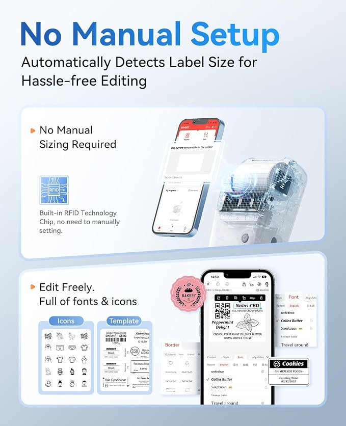 NIIMBOT B1 Label Maker Machine, Thermal Label Printer Easy to Use