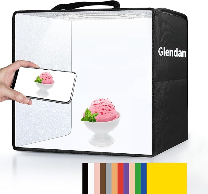 Glendan Portable Light Box Photography: 16"x12" Folding Photo Box