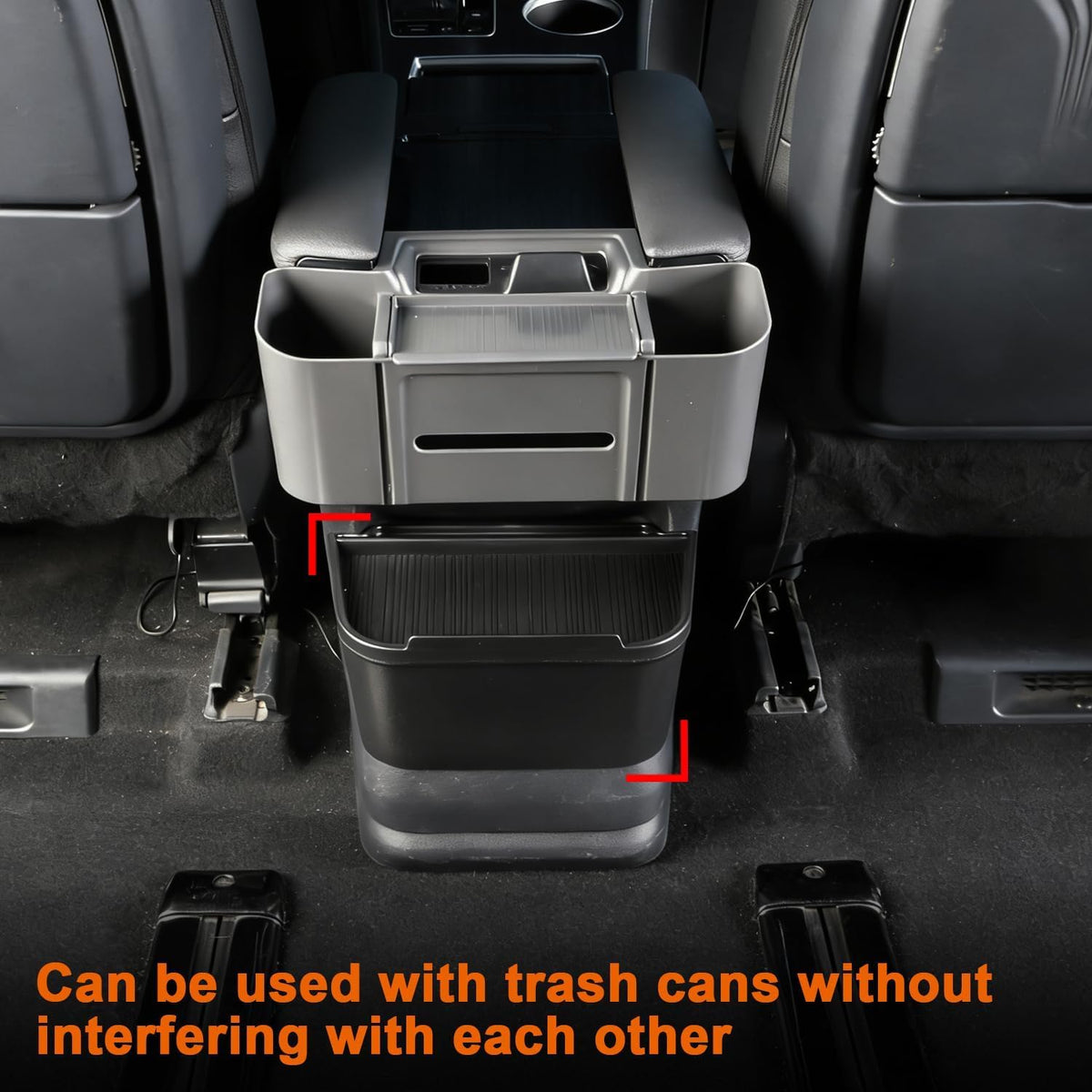 JYCDC Rear Armrest Storage Box Compatible with Toyota Sienna 2022–2026, 2nd Row Armrest Organizer for Center Console Area, Interior Accessories