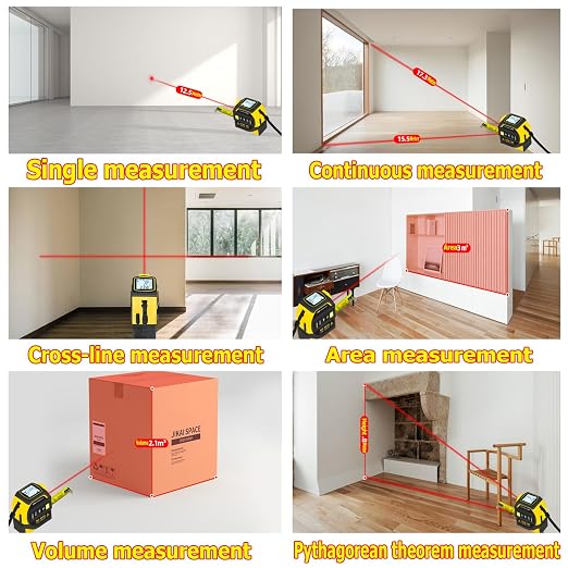 tape measure 4-in-1 laser Digital Measuring Tape & 40m/131ft Laser Distance