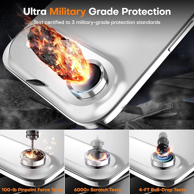 Camera Lens Protector for iPhone Air, Tempered Glass Metal Individual Camera