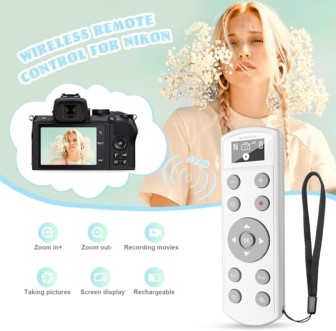 Remote Control for Nikon Camera, USB-C Rechargeable Wireless Shutter Release