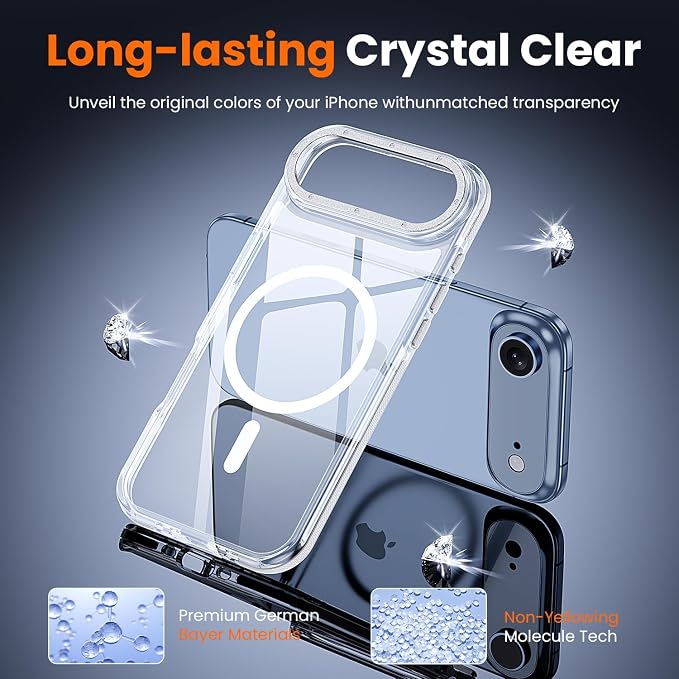 toushion 3 in 1 for iPhone Air Case Clear Bumper, Fits MagSafe, Shockproof