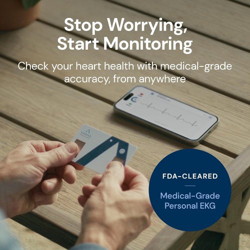 KardiaMobile EKG Monitor - FDA-Cleared, Credit-Card Sized Heart Monitor | Bluetooth Enabled, Portable