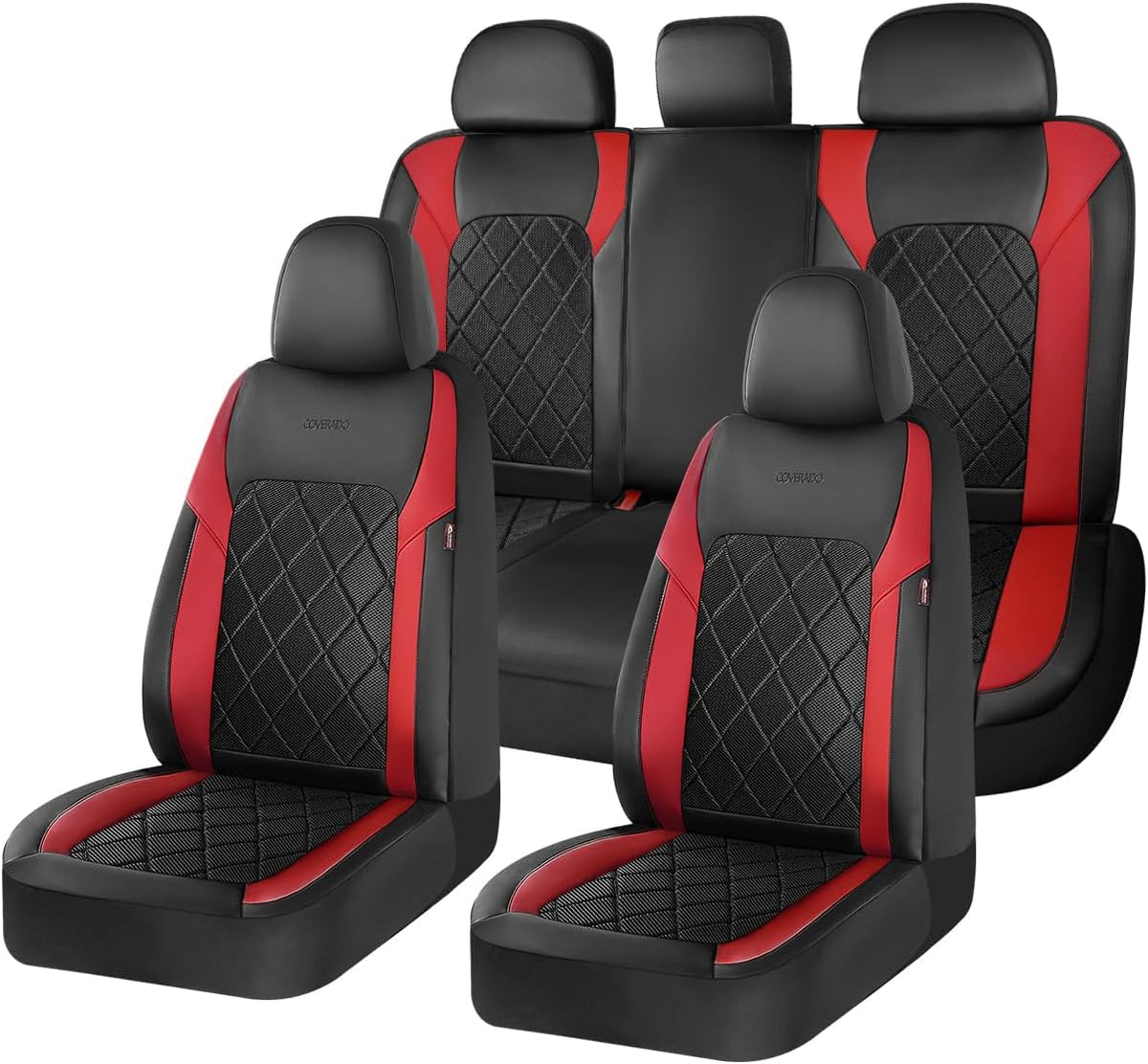 Coverado Car Seat Covers, Seat Covers Full Set, 5 Seats Automotive Seat Cover, Mesh Breathable Seat Protectors, Universal Fit for Most Cars