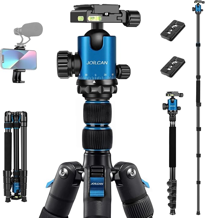 JOILCAN Tripod for Camera, Heavy Duty Travel Tripod for Binoculars Spotting