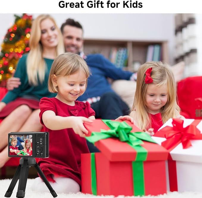 Digital Camera, FHD 4K 44MP Digital Camera, 16X Digital Zoom, Digital Point and