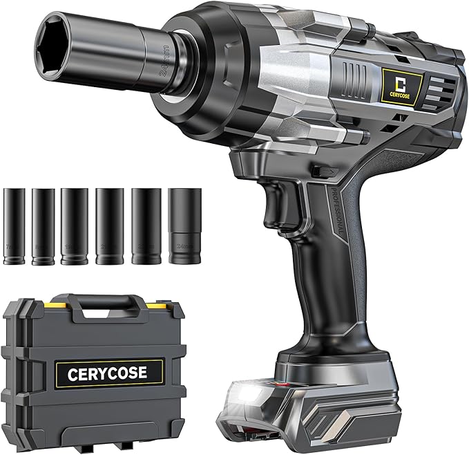 Cordless Impact Wrench 1/2 inch Compatible with DeWalt 20V Battery: 1700FT-LBS High Torque Impact Wrench Heavy Duty Tool with 6 Sockets - Brushless Electric Impact Gun LED Work Light - Bare Tool Only