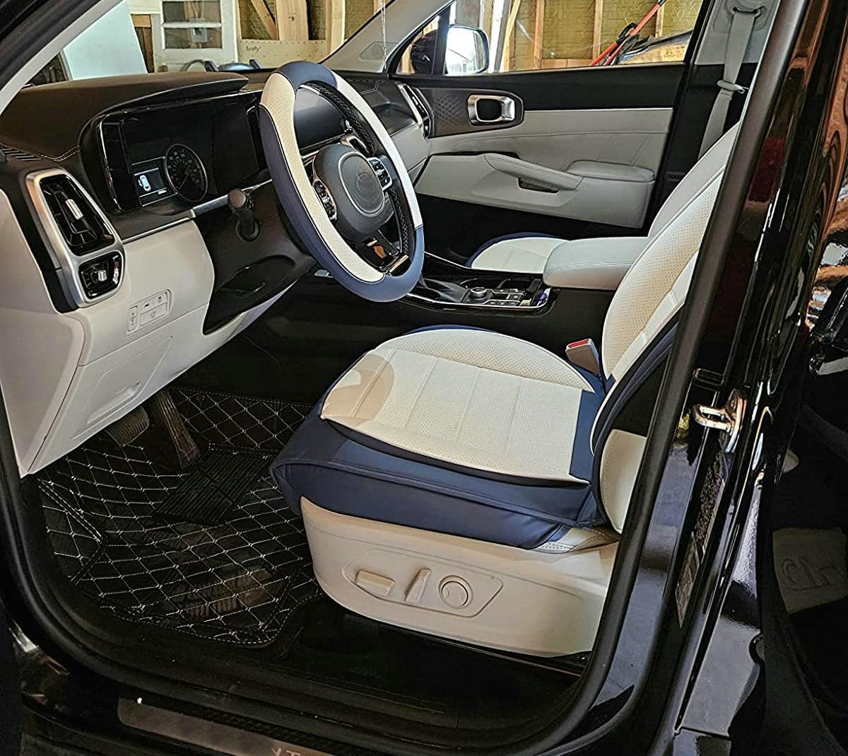 Custom Car Floor Mat Compatible with BMW Mercedes-Benz Toyota Cadillac Lexus Honda Infiniti Nissan Hyundai Kia Audi All Models Cars Sedans SUVs Automotive Mats (Red and Red)
