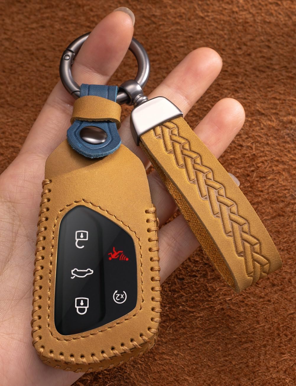 for Volkswagen Key Fob Cover Leather Car Key Case Keychain Fob Holder