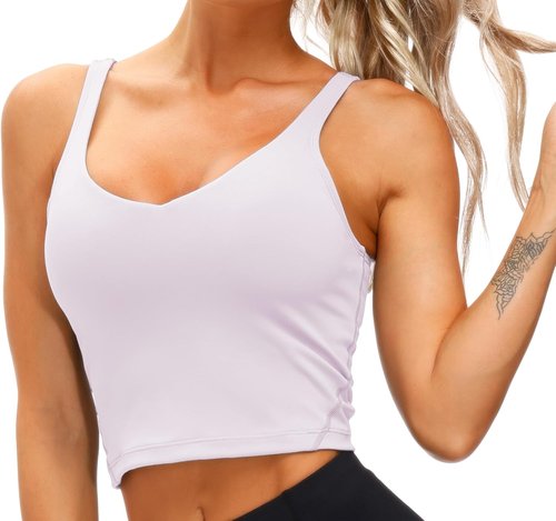 Gym People Women's Longline Sports Bra - Wirefree, Padded, Medium Support, Comfortable Fit