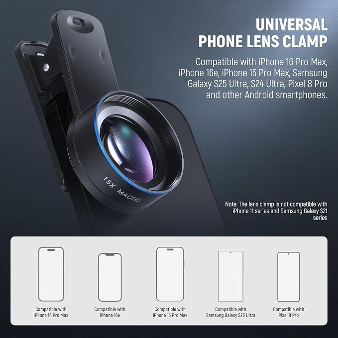 NEEWER Basics 15x Macro Phone Lens Kit