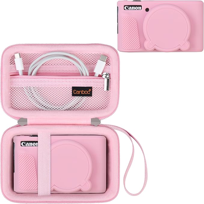 Canboc Case for Canon PowerShot SX740/SX730, Hard Carrying Case + Soft Silicone