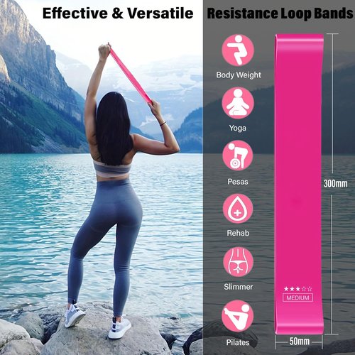 FTTYONE Resistance Bands Set - 5 Levels of Elastic Bands for Home Gym Workouts | Includes Carrying Bag