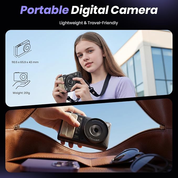 5K Digital Camera for Photography, 2026 Latest 80MP Autofocus WiFi Vlogging