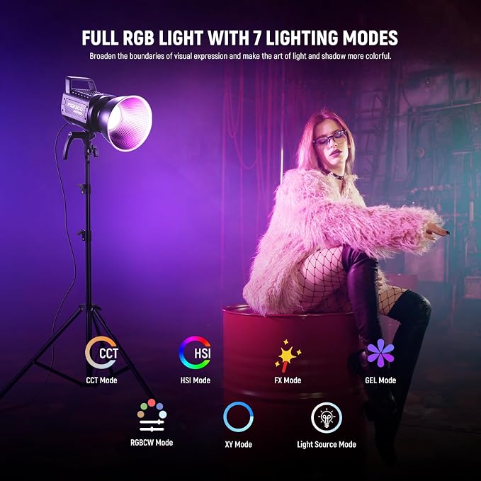 NEEWER 230W High Power RGB LED Video Light, APP/2.4G Control, 2500K-7500K