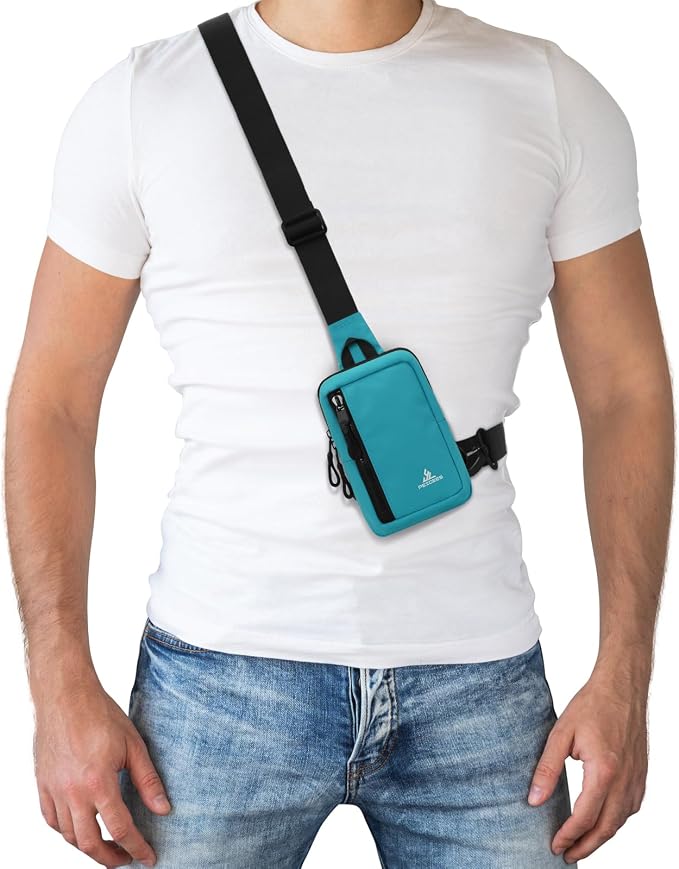 Peicees Small Crossbody Bag for Men Women Mini Sling Bag Travel Running Phone