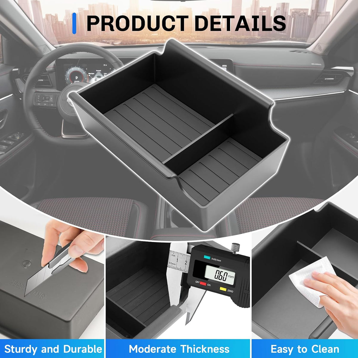 SXCY for 2025 2026 Nissan Kicks Center Console Organizer