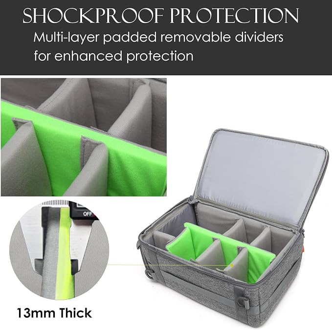 Camera Insert Bag, Shockproof &Pressure-proof Dual Opening Padded Camera Lens