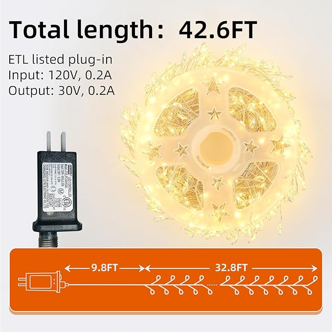 Fairy Lights Plug in 500 Led Small Warm String Fairy Lights with Remote Timer 42Ft Waterproof Long Fairy Twinkle Light for Bedroom Wedding Christmas Tree Garland Wreath Decor Silver Wire