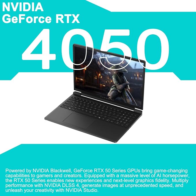 Dell Alienware 15 Gaming Laptop 15.3" WUXGA 165Hz AMD 6-core Ryzen 5 220 16GB RAM 512GB SSD GeForce RTX 4050 Type-c Backlit Win11Pro