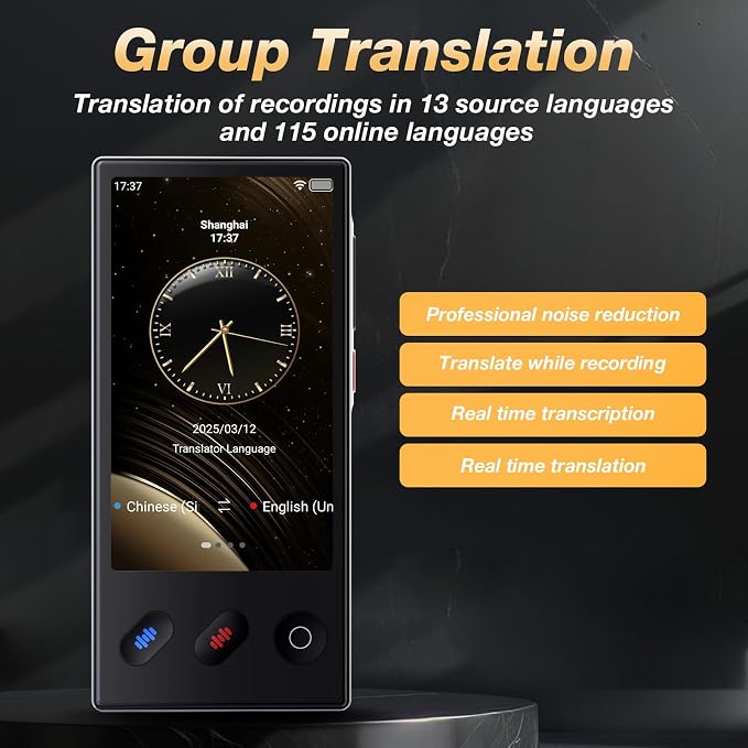 Language Translator Device 2025, AI & ChatGPT & No WiFi Needed, Real-Time Two