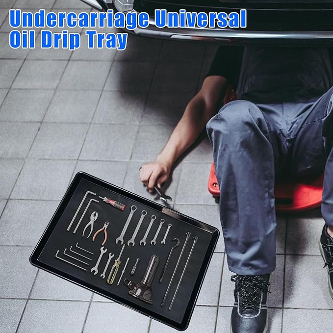 9 Pack Extra Large Oil Drip Pan, 35.4 x 24 x 1.6 In Oil Change Drain Pan, Plastic Oil Drip Tray for Under Car, Oil Catch Pan Tray for Floor Protection, Fridges, Washing Machines, Cat Litter Box Bottom