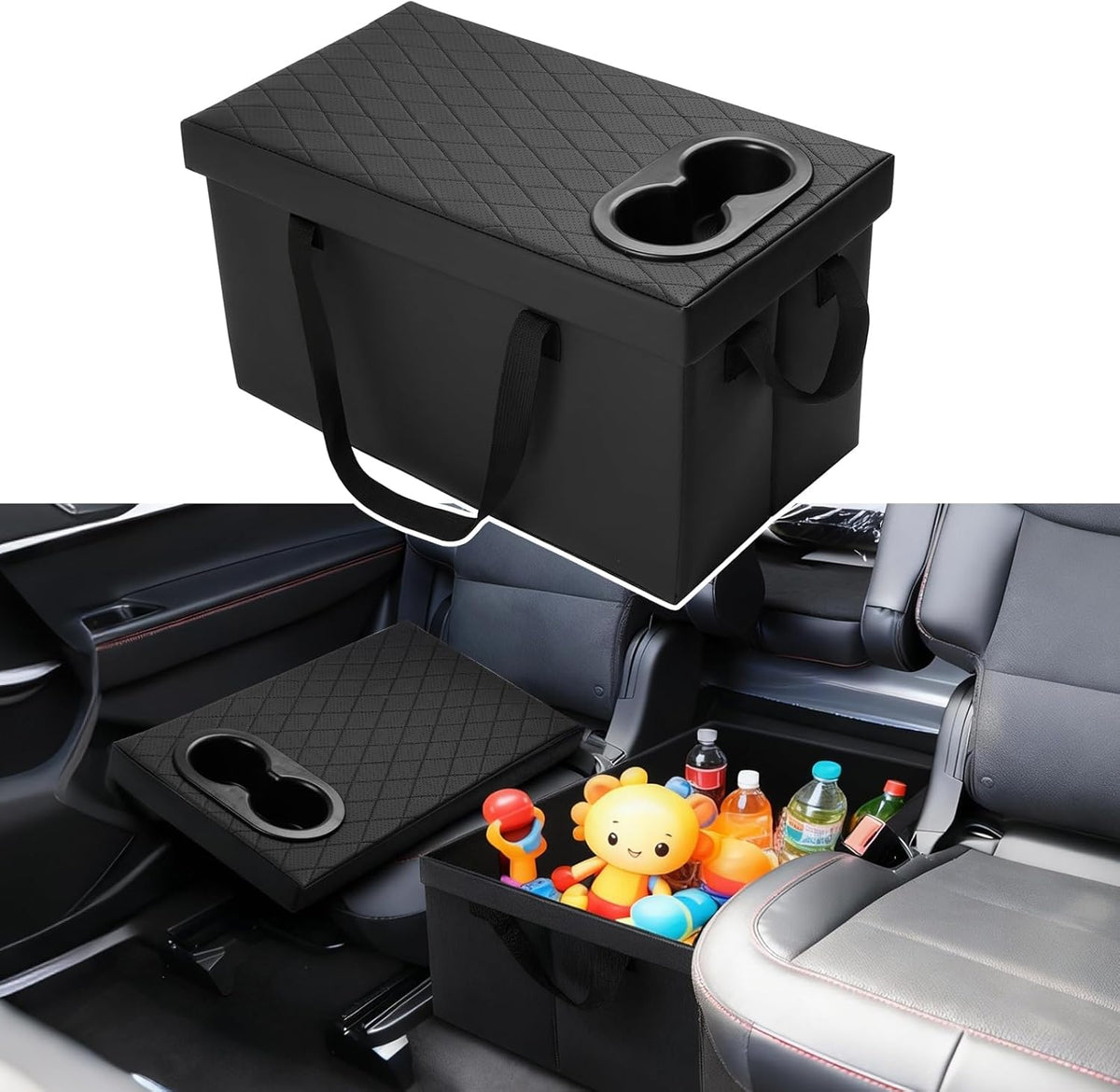 Shademax Custom for Kia Telluride Seat Organizer with Cup Holders Car Backseat Organizer for Kia Telluride 2020-2025 2026 Accessories Car Console Organizer for Kids Toys, Baby Supplies, Travel Dog Toy