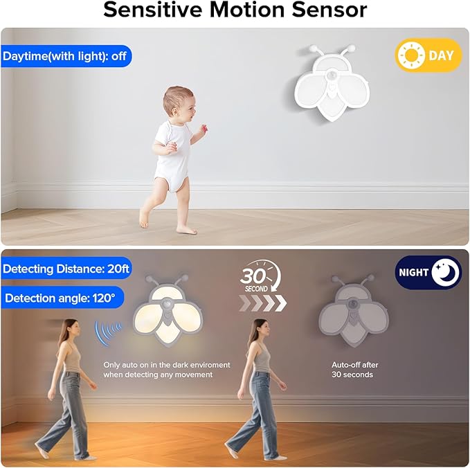 Motion Sensor Stair Lights Indoor - Rechargeable Dimmable RGBW & Warm White Night Light, Magnetic Mount Motion Activated Battery Lamp for Step Hallway Bathroom Cabinet Closet(White, 1 Pack)