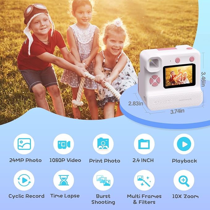 Kids Camera Instant Print, Christmas Birthday Gifts