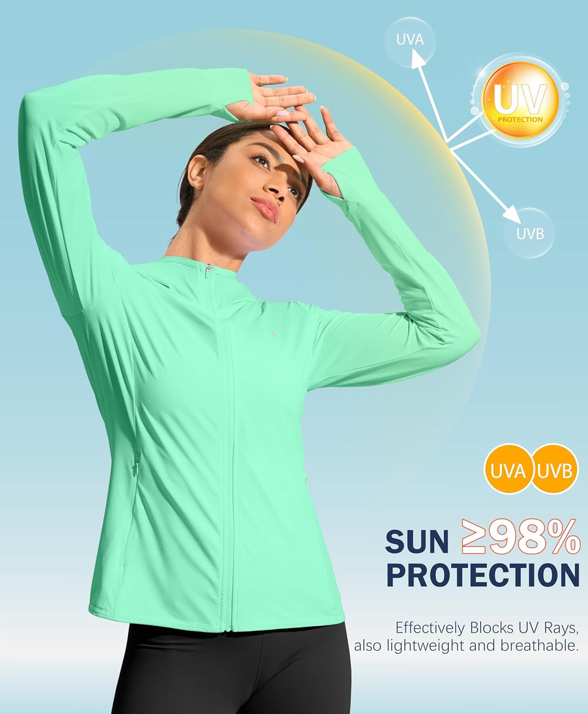 Soothfeel Women's Sun Protection Hoodie Jacket - Lightweight UPF 50+ Long Sleeve with Pocket for Outdoor Activities